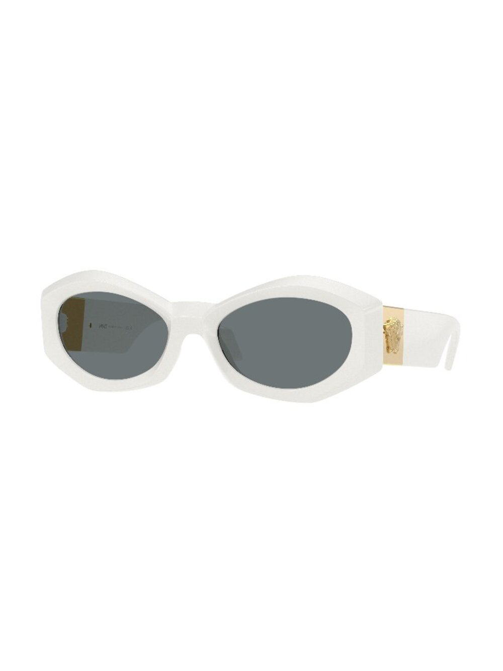 New Versace Women's Sunglasses White Aviator Blue Lens Injected Frame VE4466U 54